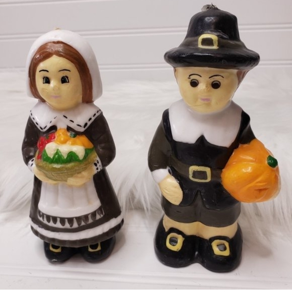 Pilgrim candle wax figures